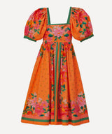 FARM Rio Orange Fruit Garden Scarf Midi Dress SzM