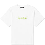 BALENCIAGA Copyright Logo T-Shirt / Lime  - Small