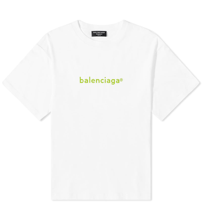 BALENCIAGA Copyright Logo T-Shirt / Lime  - Small