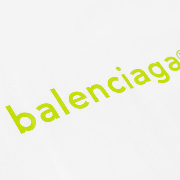 BALENCIAGA Copyright Logo T-Shirt / Lime  - Small