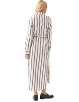 OXFORD Cotton Stripe Shirt Dress - Cream Sz10