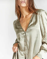 SHONA JOY Jona Long Sleeve Blouse - Sage Sz8