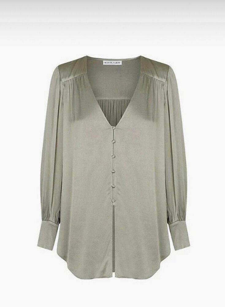 SHONA JOY Jona Long Sleeve Blouse - Sage Sz8