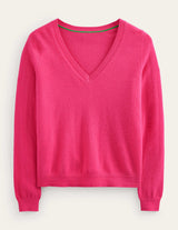 BODEN Cashmere Pink V Neck Jumper SzS