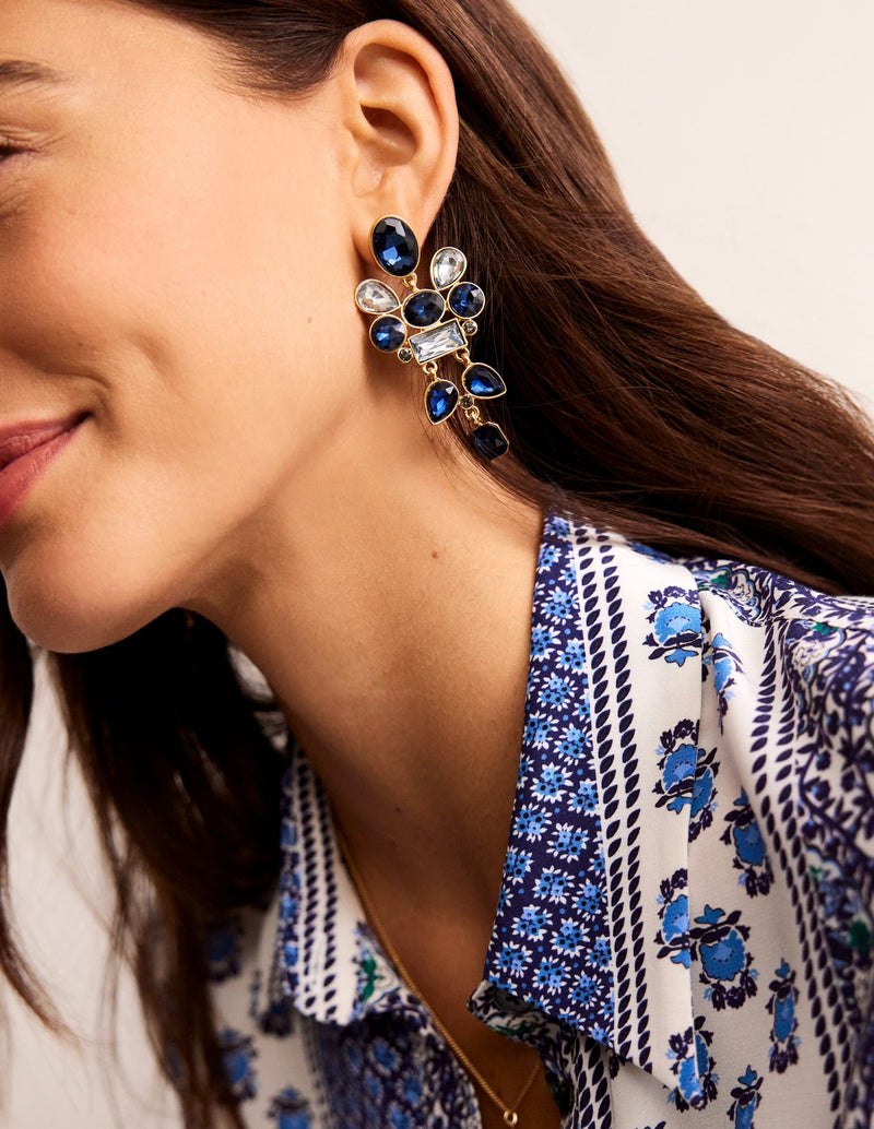 BODEN Cluster Jewel Earrings - Blue