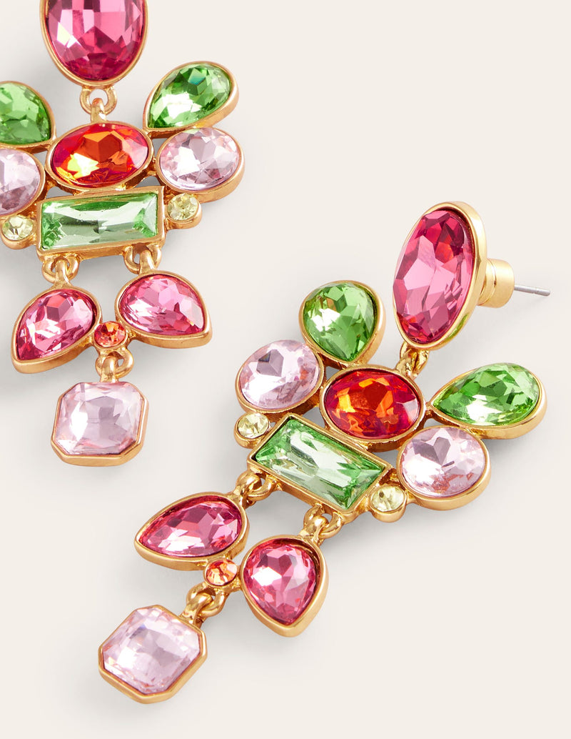 BODEN Cluster Jewel Earrings - Pink