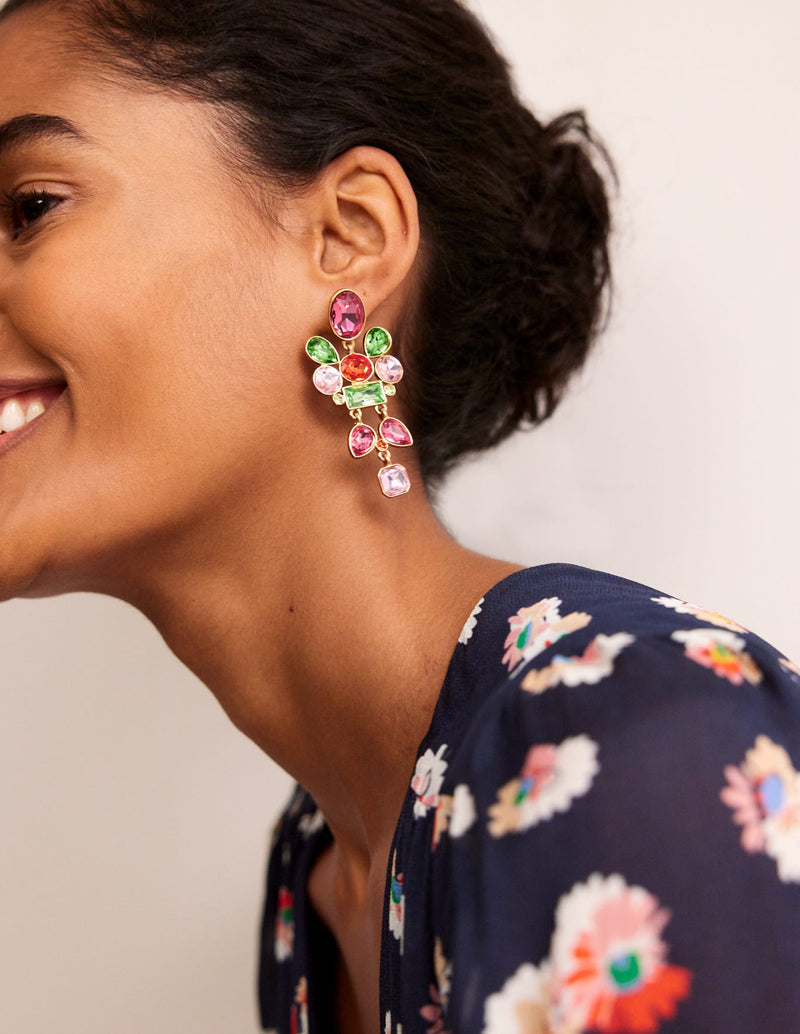 BODEN Cluster Jewel Earrings - Pink