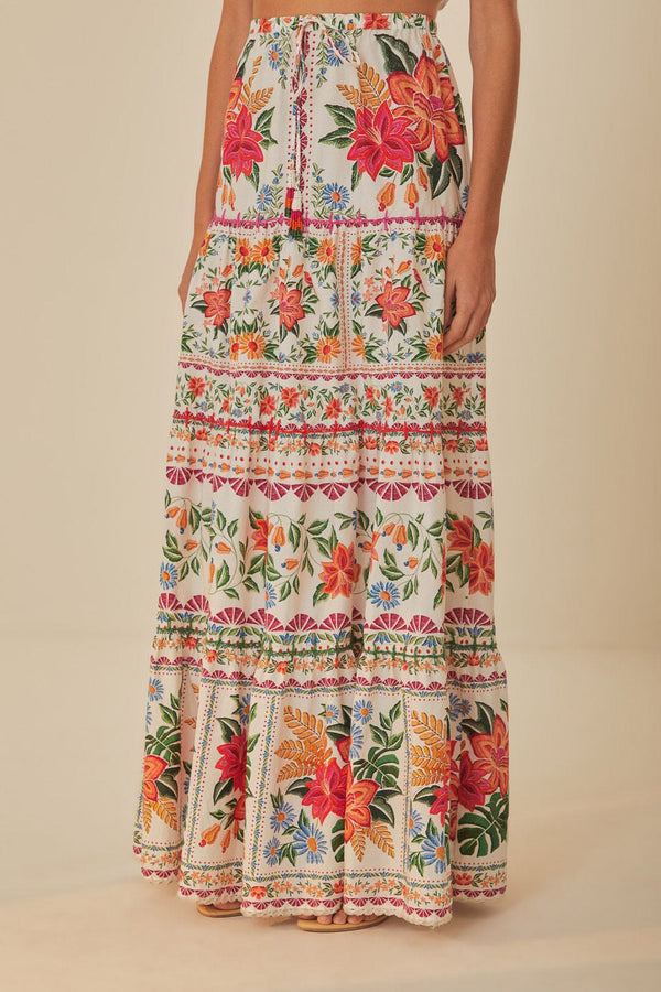 FARM RIO Bloom Garden Maxi Skirt SzM