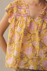 VELVET BY GRAHAM & SPENCER Kenzie Blouse - Yellow SzXL