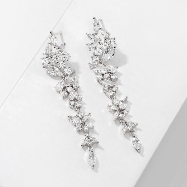 BEAUTIFUL EARTH CZ Petal Drop Earrings