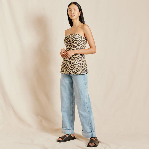 ALBARAY Animal Cotton Bandeau Top