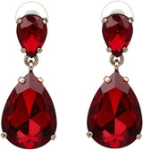 Crystal Drop Earrings - RED