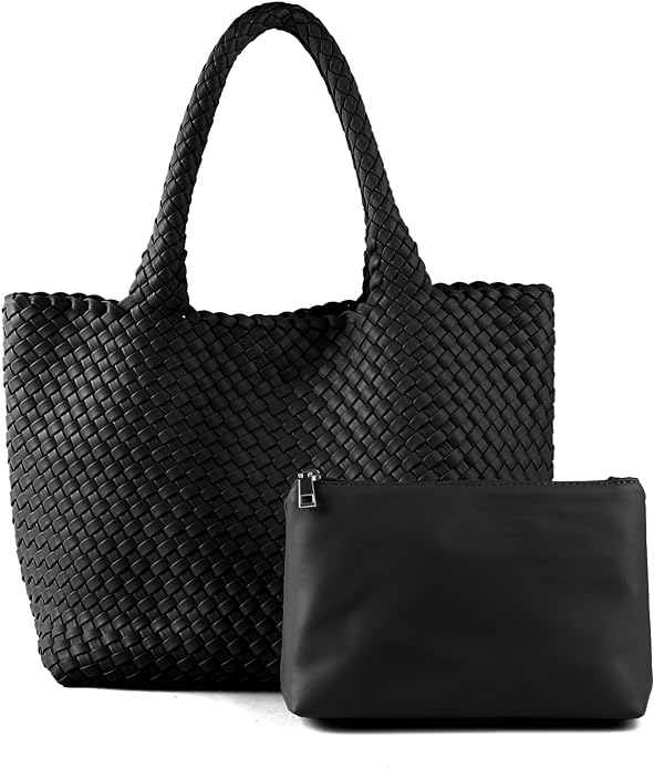 Woven Vegan Leather Tote - Various Colours