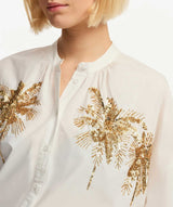 ESSENTIEL ANTWERP Fergana Embellished Cotton Shirt - Small