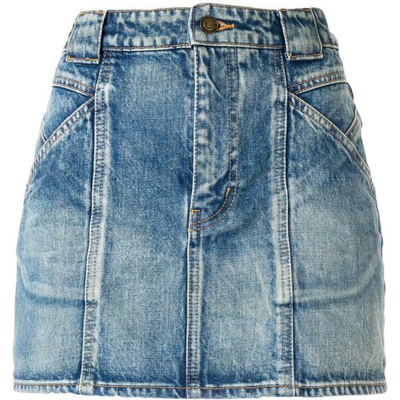 SAINT LAURENT Seamed Denim Mini Skirt Sz29