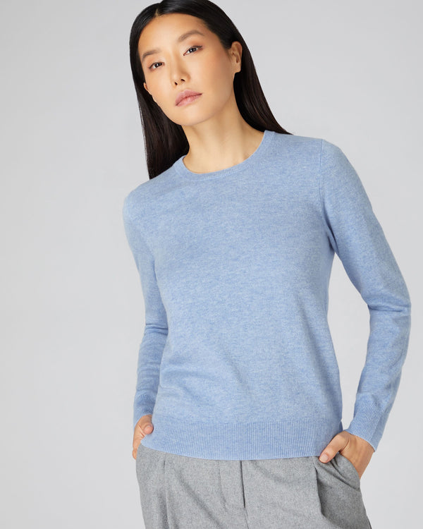 N PEAL Evie Classic Cashmere Jumper - Cornflower Blue SzM