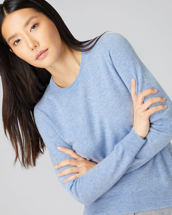 N PEAL Evie Classic Cashmere Jumper - Cornflower Blue SzM