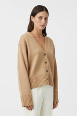 CAMILLA AND MARC Reid Boxy Knit Cardigan - Caramel Sz S