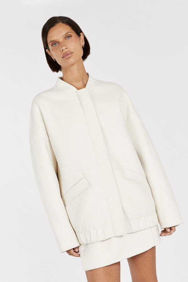 DISSH Wool Blend Bomber - Cream Sz12