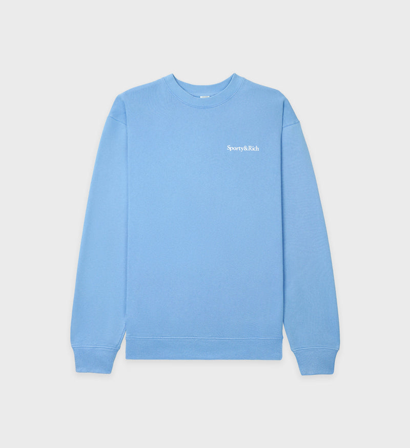 SPORTY & RICH Drink More Water Crewneck - Periwinkle SzL