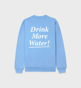 SPORTY & RICH Drink More Water Crewneck - Periwinkle SzL