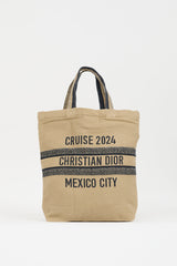 CHRISTIAN DIOR  Canvas Print Cruise Tote - Ivory Black