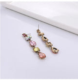 NIKKO BLU Multi Stone Dangle Earrings - Pink