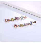 NIKKO BLU Multi Stone Dangle Earrings - Pink