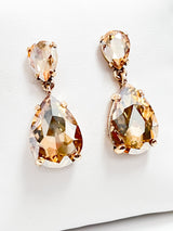 Crystal Drop Earrings - CHAMPAGNE