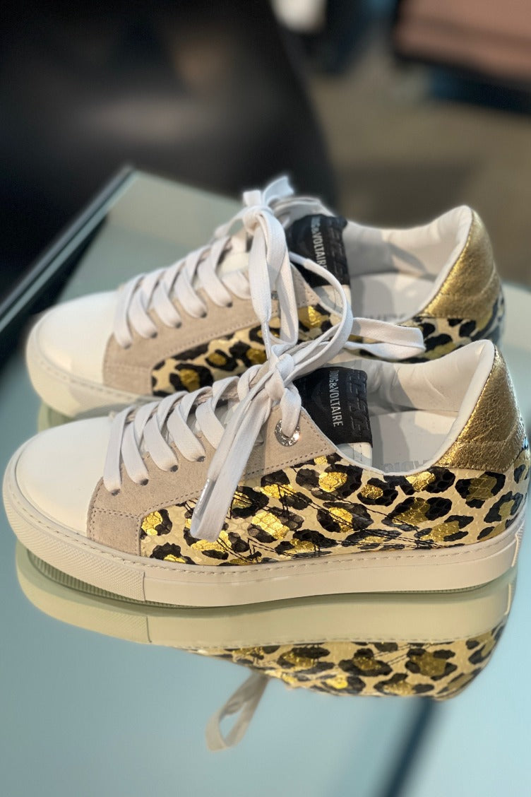 ZADIG ET VOLTAIRE - ZV1747 Metallic Wild Sneaker Gold LeopardEU40