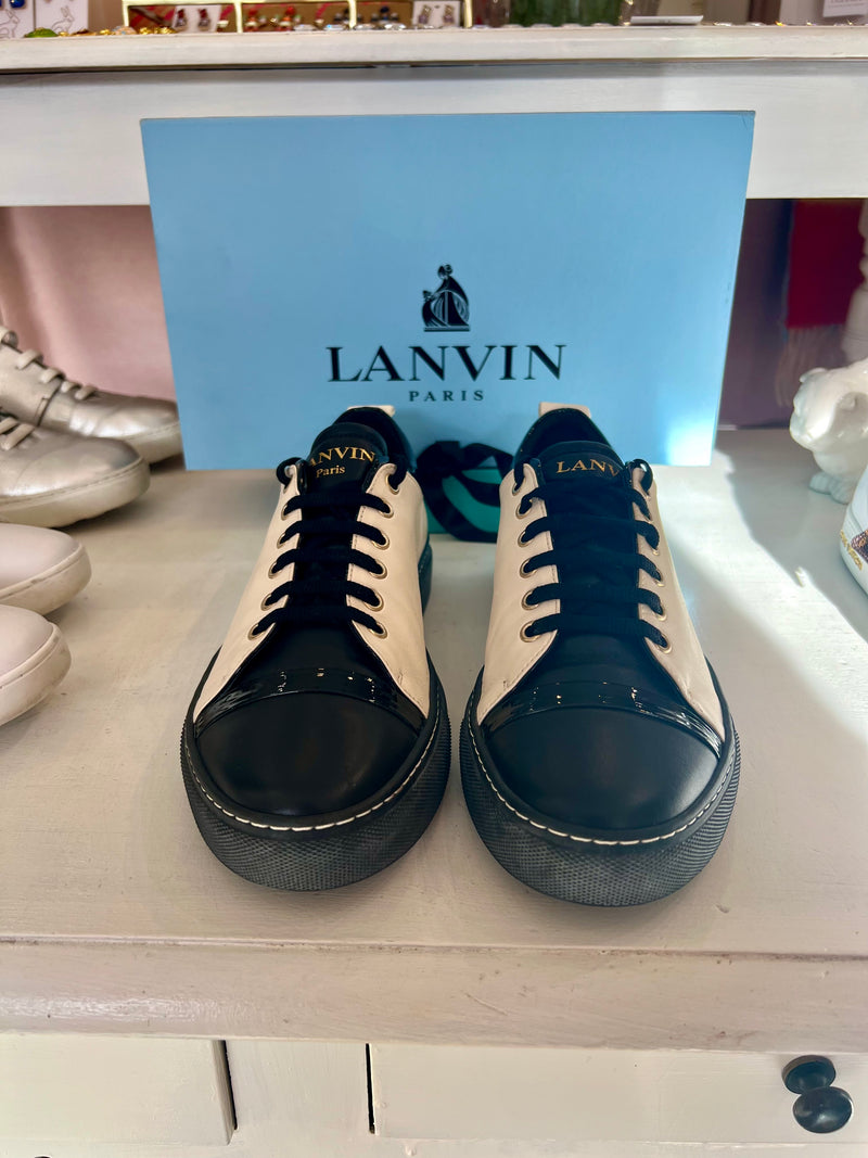 LANVIN Tennis Bicolour Leather Sneakers  EU40