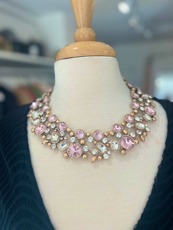 Eloise Statement Necklace - Pink