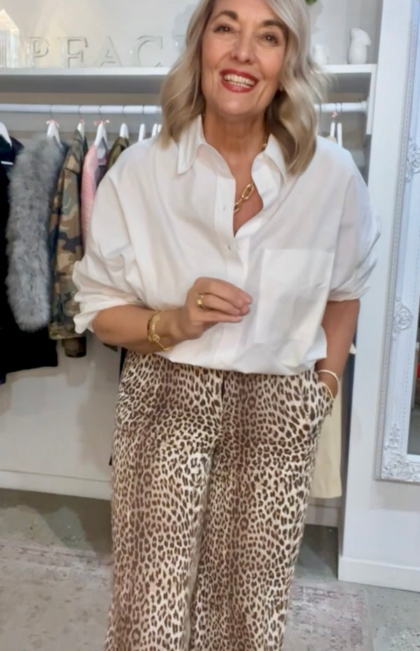 NOTES DU NORD Leopard Print Pants