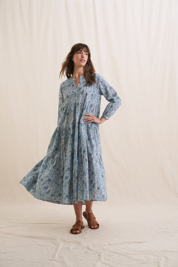 READ & BELL Lucia Dress - Indigo Butterfly