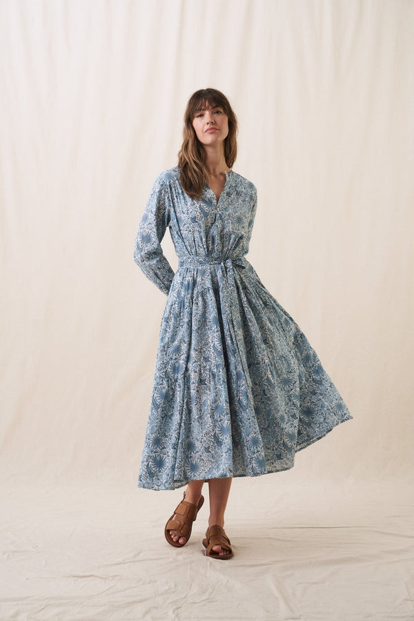 READ & BELL Lucia Dress - Indigo Butterfly