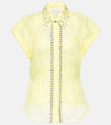 ZIMMERMANN Matchmaker Diamante Blouse - Lemon Sz2 NZ12