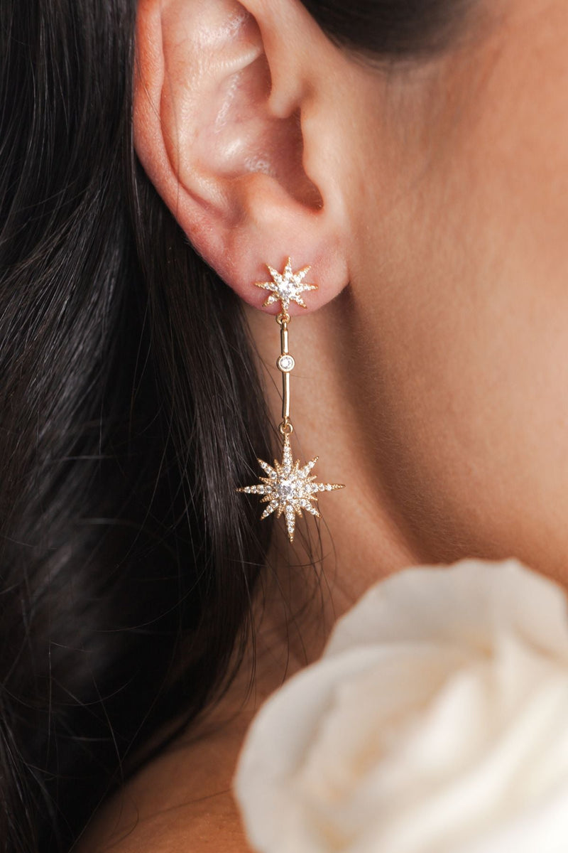 BEAUTIFUL EARTH Star & Sun Drop Earrings