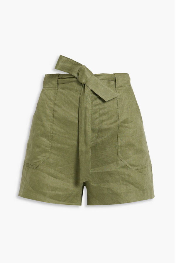 EQUIPMENT Olive Linen Shorts Sz4 NZ8