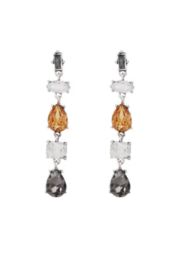 NIKKO BLU Multi Stone Dangle Earrings - Smokey