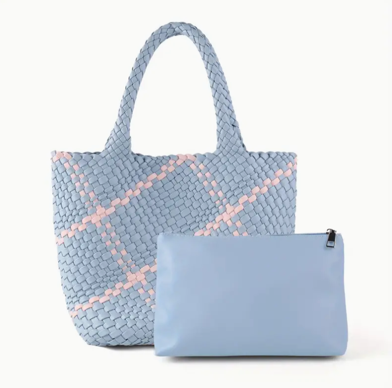 Vegan Leather Woven Tote Bag - Various Colours