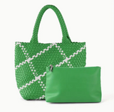 Vegan Leather Woven Tote Bag - Various Colours