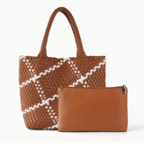 Vegan Leather Woven Tote Bag - Various Colours