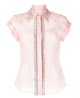 ZIMMERMANN Matchmaker Diamante Blouse - Pink Sz0 NZ8