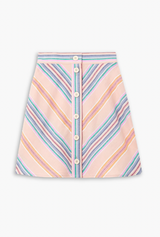 SEE BY CHLOE Striped Mini Skirt - Pink Sz38 NZSmall