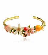 JUICY GRAPE Peach & Blossom Enamel Cuff Bracelet