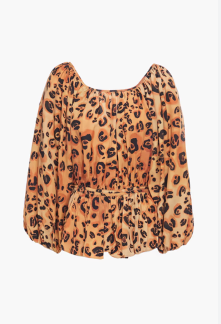 MARA HOFFMAN Maud Top - Leopard Sz2 - NZ Small