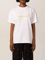 BALENCIAGA Copyright Logo T-Shirt / Lime  - Small