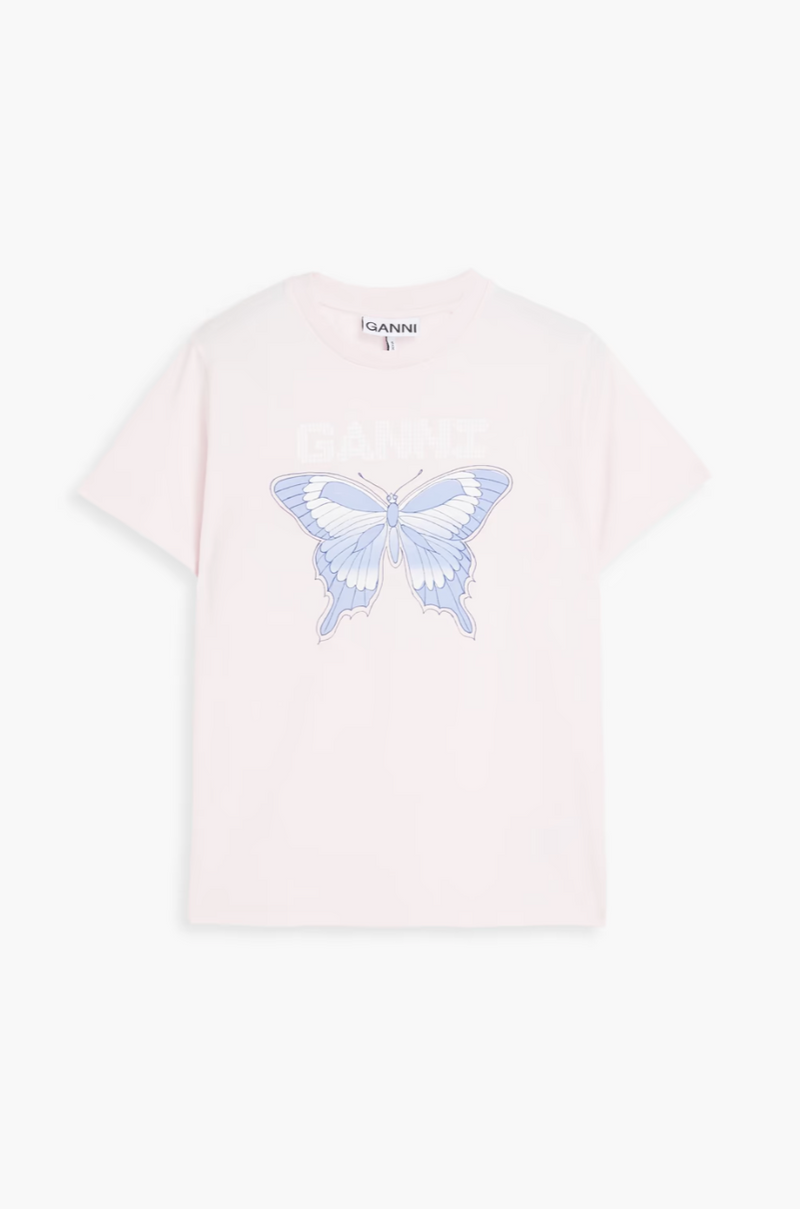 GANNI Butterfly Print T Shirt SzL