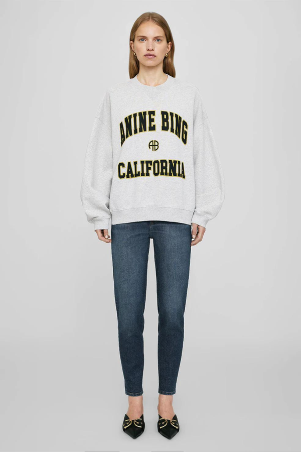 ANINE BING Jaci Sweatshirt California - Heather Grey SzL