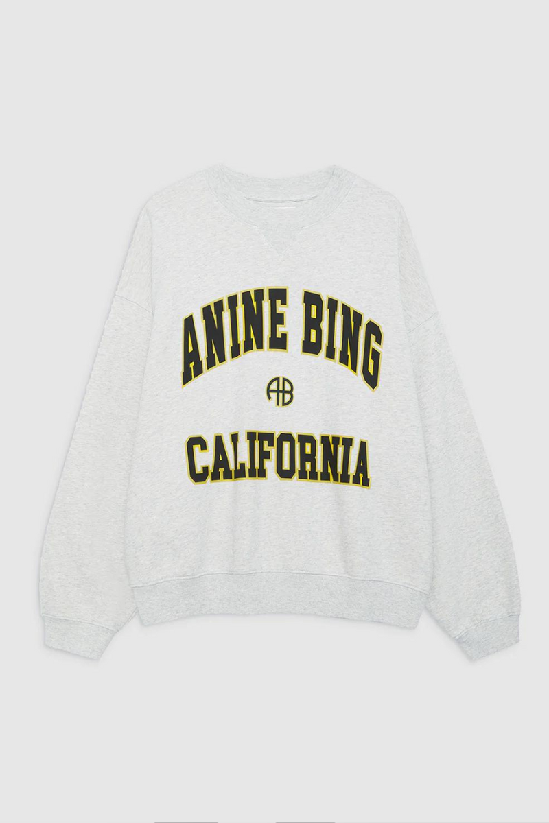 ANINE BING Jaci Sweatshirt California - Heather Grey SzL